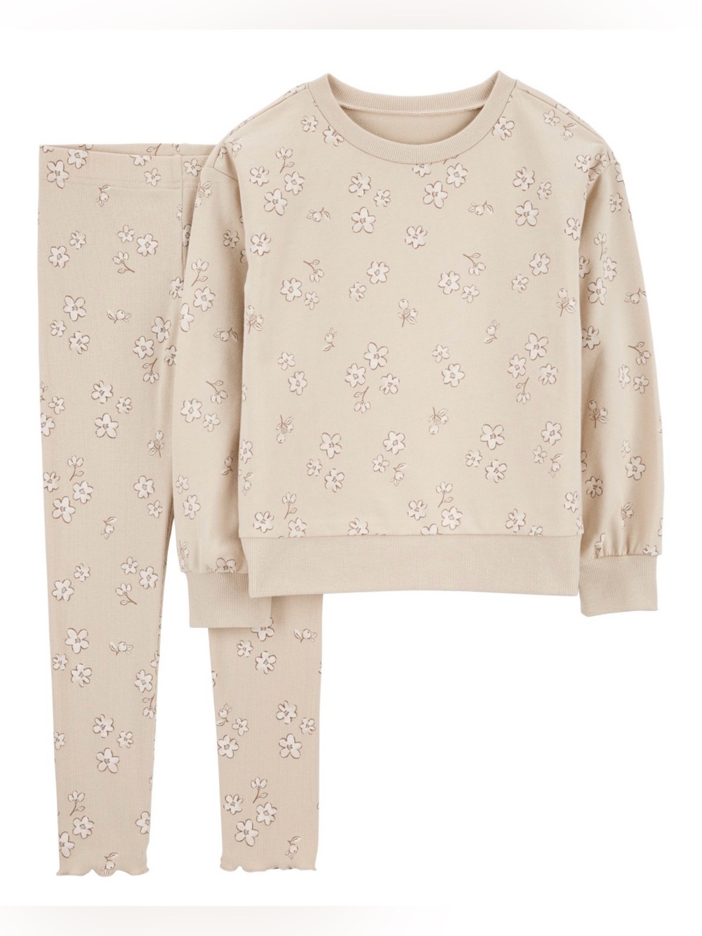Girls size 6/6X Carter's Beige Floral matching set